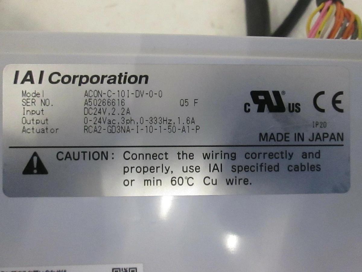 Used IAI, ACON-C-101-DV-0-0 Actuator Controller w/ RCA2-GD3NA Robo Cylinder, Used