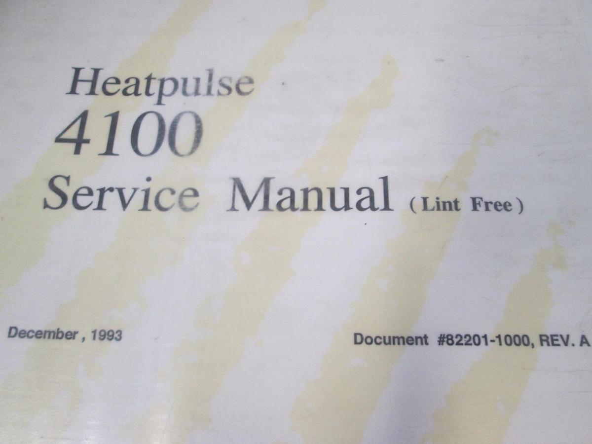 Used Heatpulse, 4100, Service Manual (Lint Free), 82201-1000, Rev A, Used