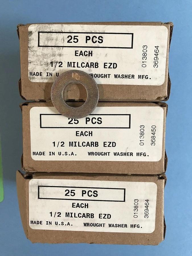 Wrought Washer 1/2" Milicarb EZD Washer , Lot of 75, New