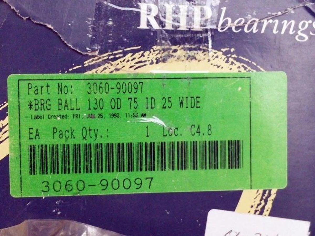 AMAT 3060-90097 RHP Ball Bearing 6215 130mm OD, 75mm ID, 25mm WIDE, New
