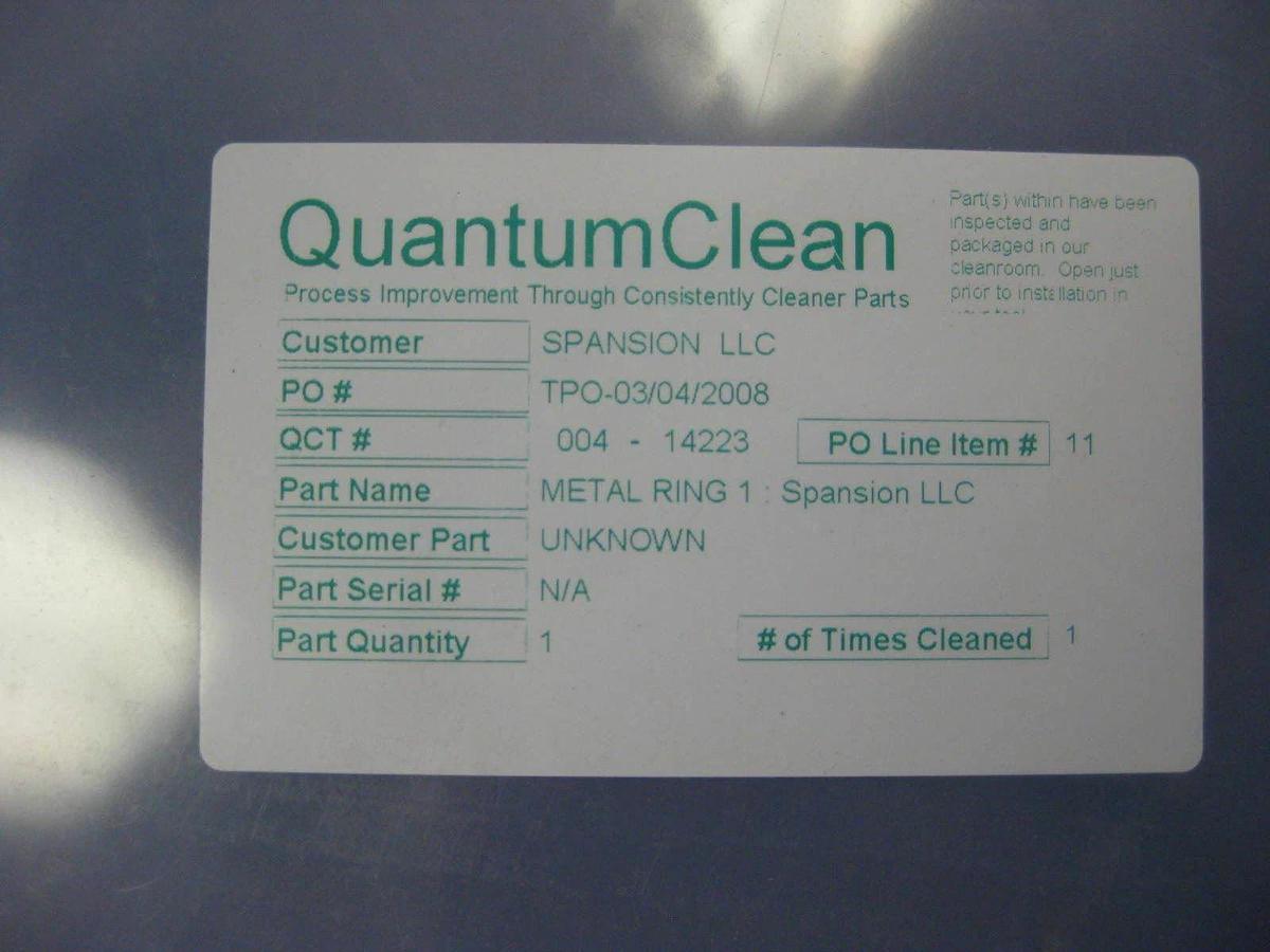 Used TEL Tokyo Electron Metal Ring 1, 25" OD / 24.125" ID, Cleanroom, cleaned 1 time