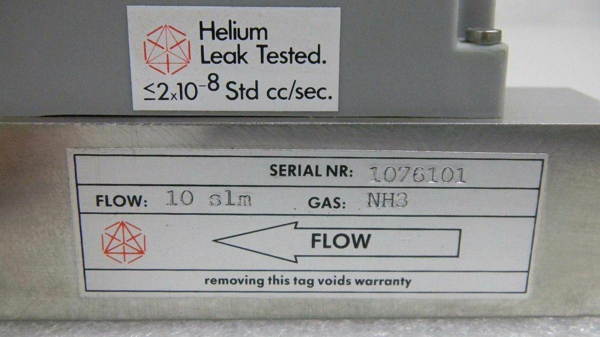 Used ASM AFC-261, Mass Flow Controller, Gas- NH3, Range- 10 SLM, 1/4" M I/O VCR, Used