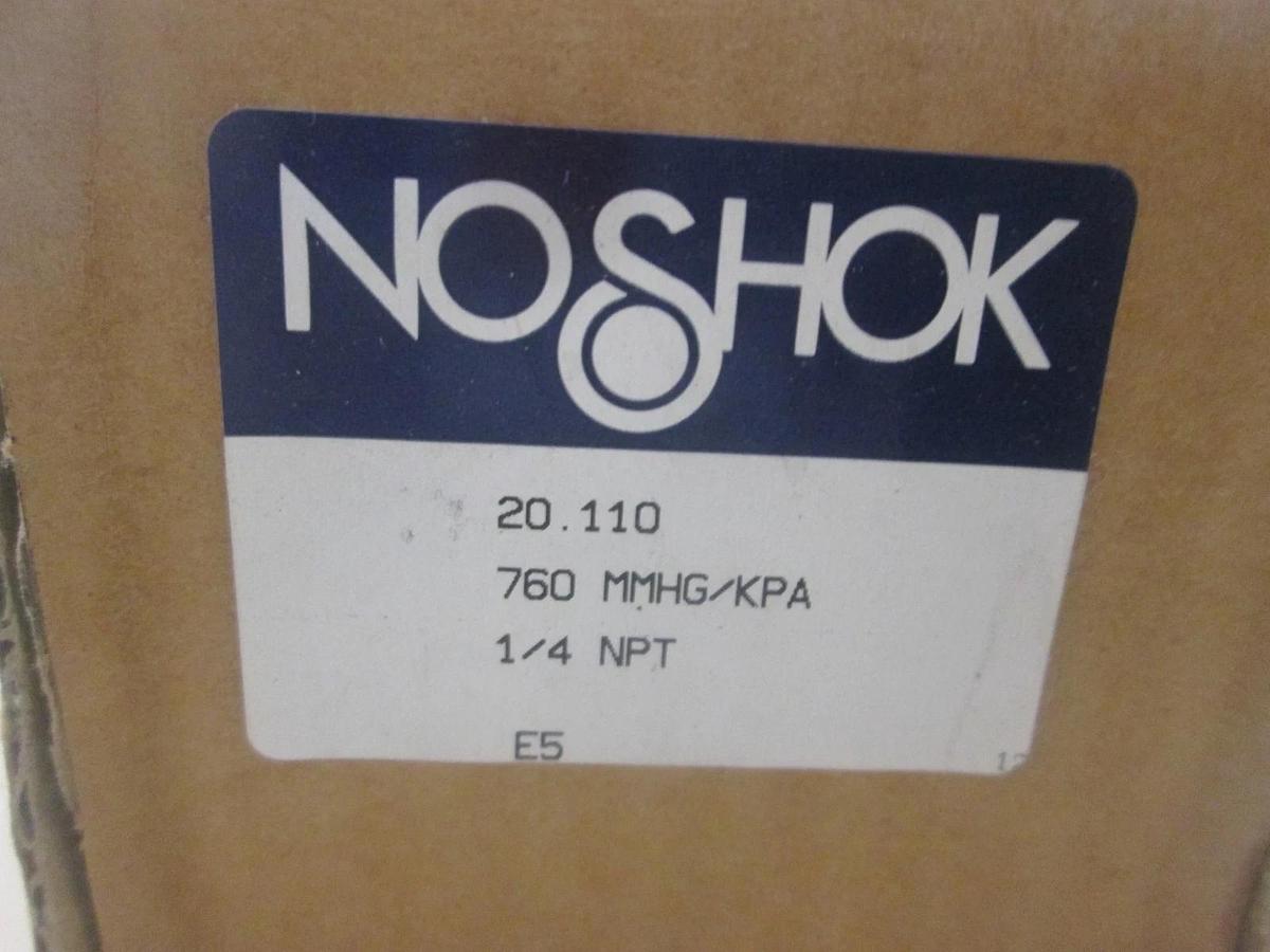 NoShok, 20.110, 760 MMHG/KPA Pressure Gauge, 1/4" NPT, Back Mount, New