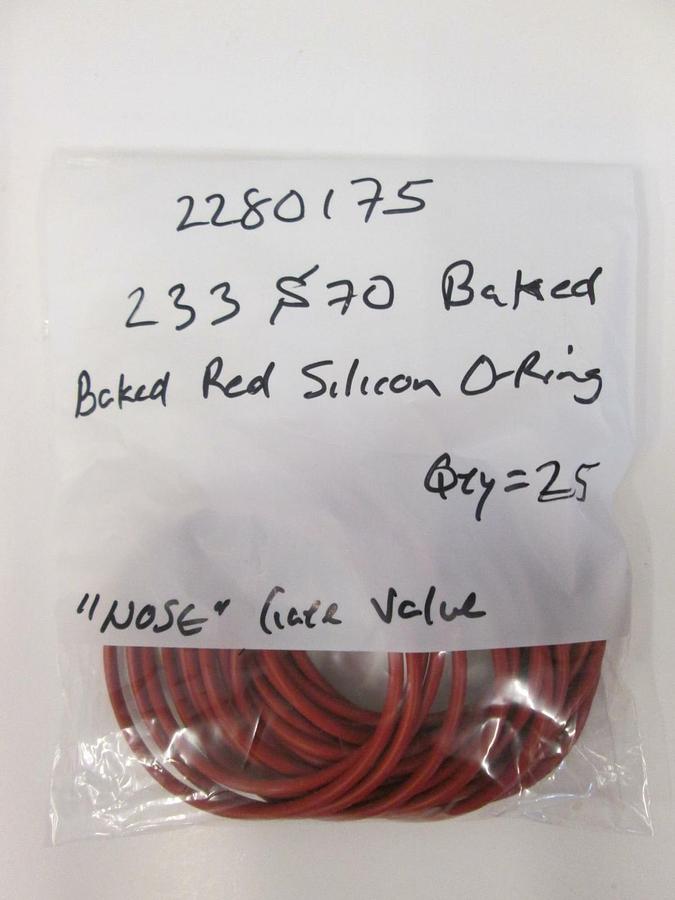 Used Pacific Rubber, 2280175, Silicone Baked Red 233S70, O-Ring Lot of 25