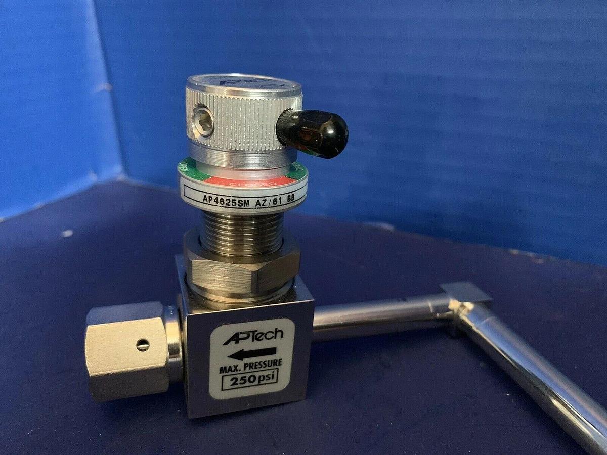 Used APTech AP4625SM Manual Diaphragm Valve Assy w/ 14" Tube, 1/4" FVCR, Used