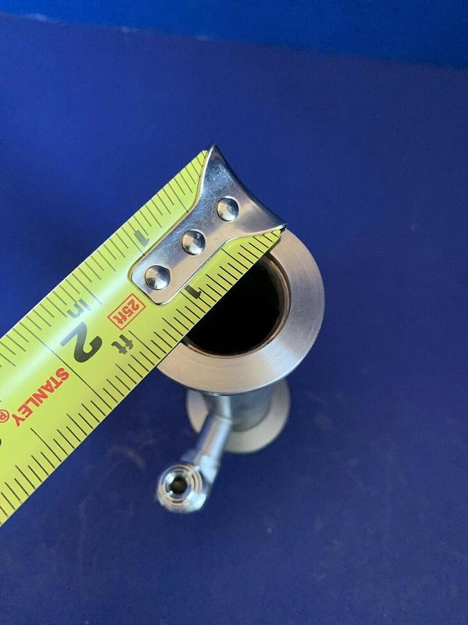 Used Vacuum Tube Nipple w/ 1/4" MVCR Port, 4" SS Pipe, NW25 Flanges, Used