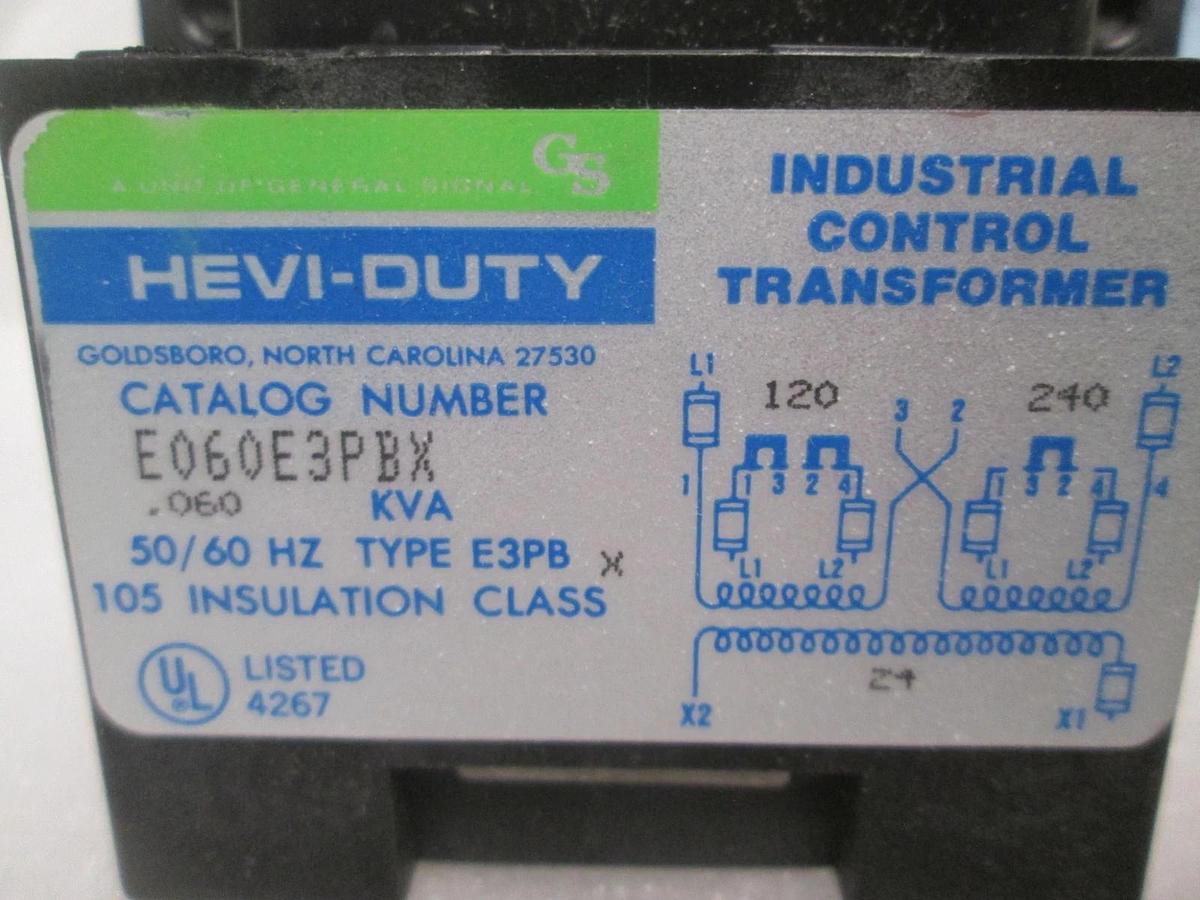 Hevi-Duty, E060E3PBX, Industrial Control Transformer, 311-041, New