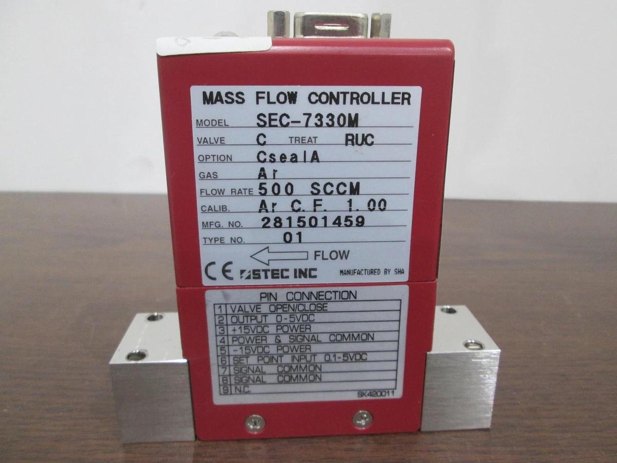 Used Stec, SEC-7330, 500 SCCM, AR, 9-Pin Mass Flow Controller, Used