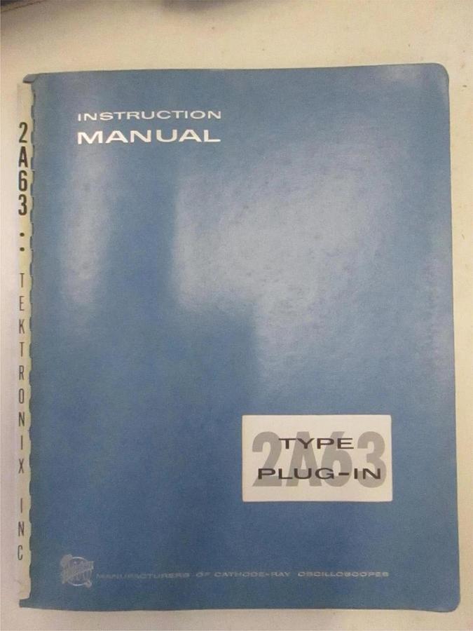 Used Tectronix Type 2A63 Plug-In Instruction Manual, Used