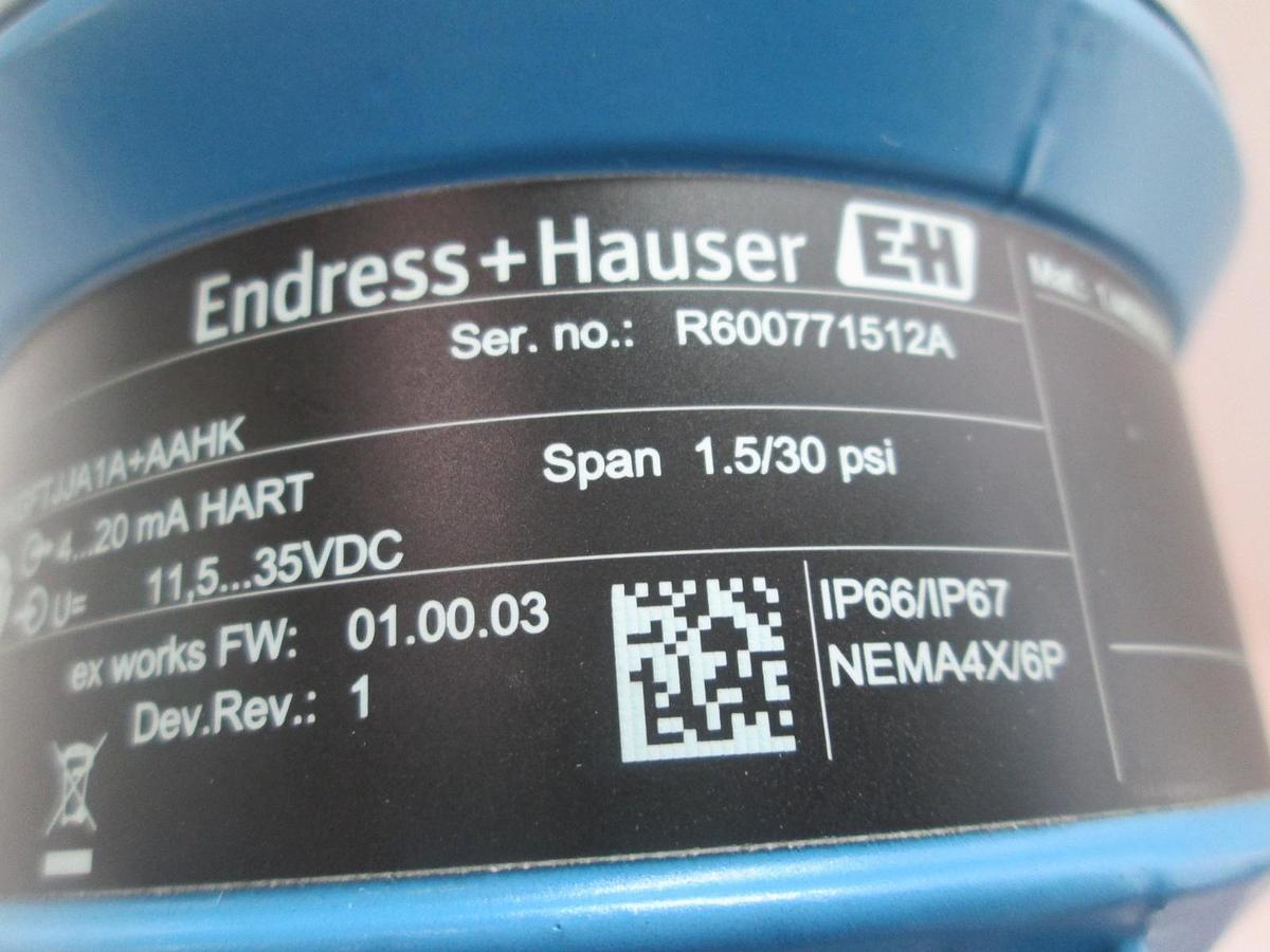 Endress Hauser, PMP55-4JWV4/0, Pressure Transmitter, 1.5/30 PSI, New