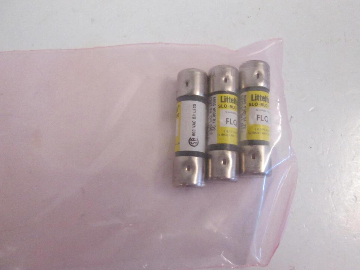 Littelfuse Slo-Blo Fuses, FLQ 1A, Lot of 3