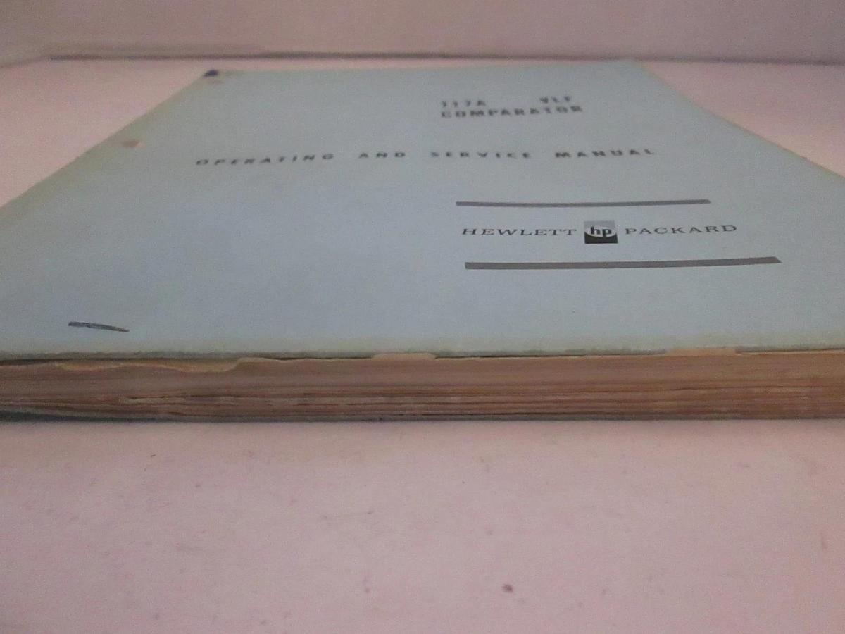 Used HP 117A VLF Comparator Operating and Service Manual, Used
