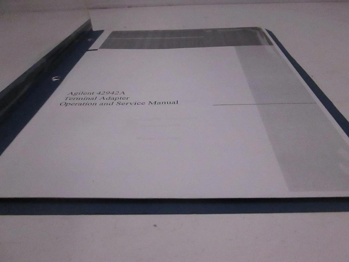 Used Agilent 42942A Terminal Adapter Operation and Service Manual, Used