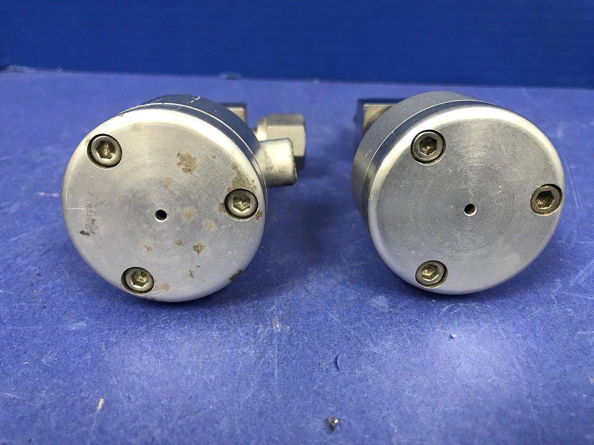 Nupro Pneumatic Right Angle Valve SS-4BAK-1C-563, 1/4" FVCO N/C, Lot of 2 Used