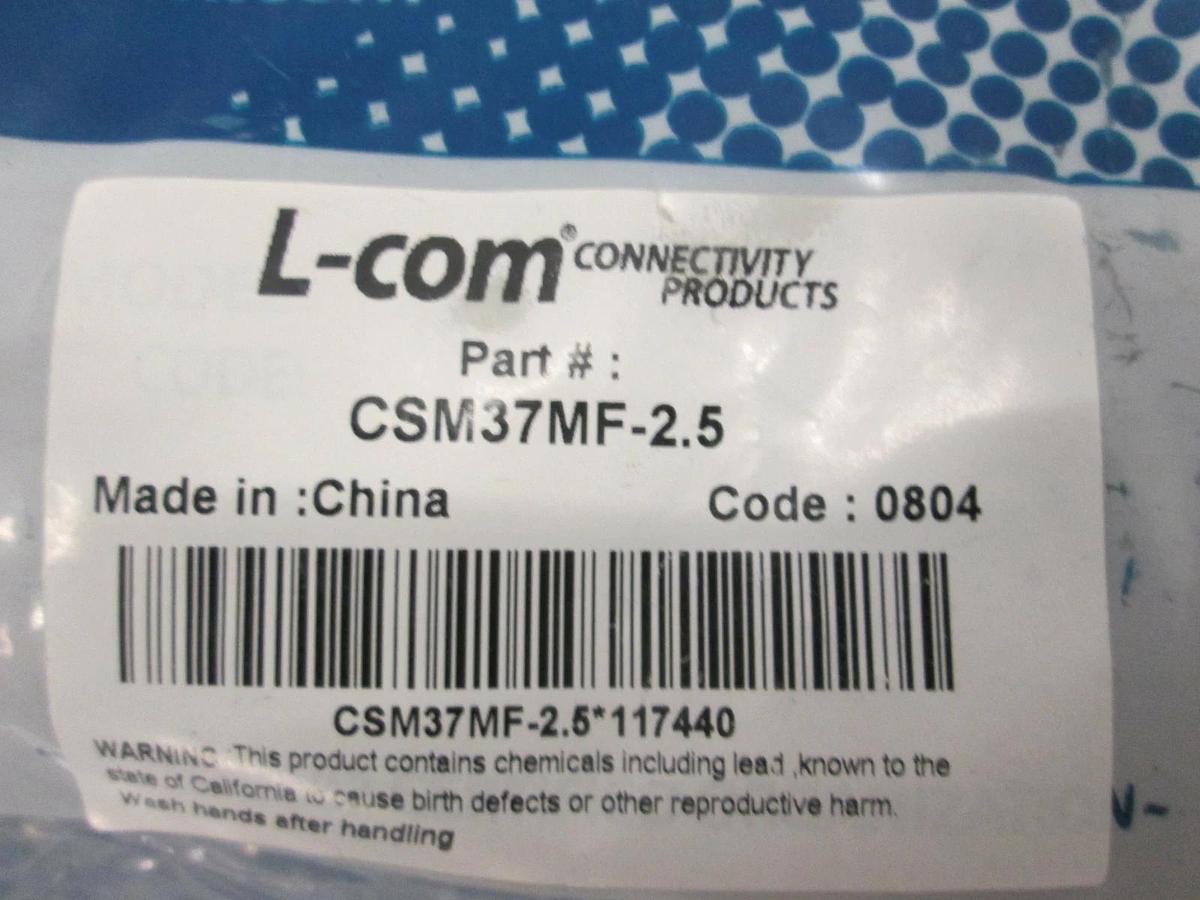 L-Com, CSM37MF-2.5, Economy Molded D-Sub Cable, New, Lot of 5