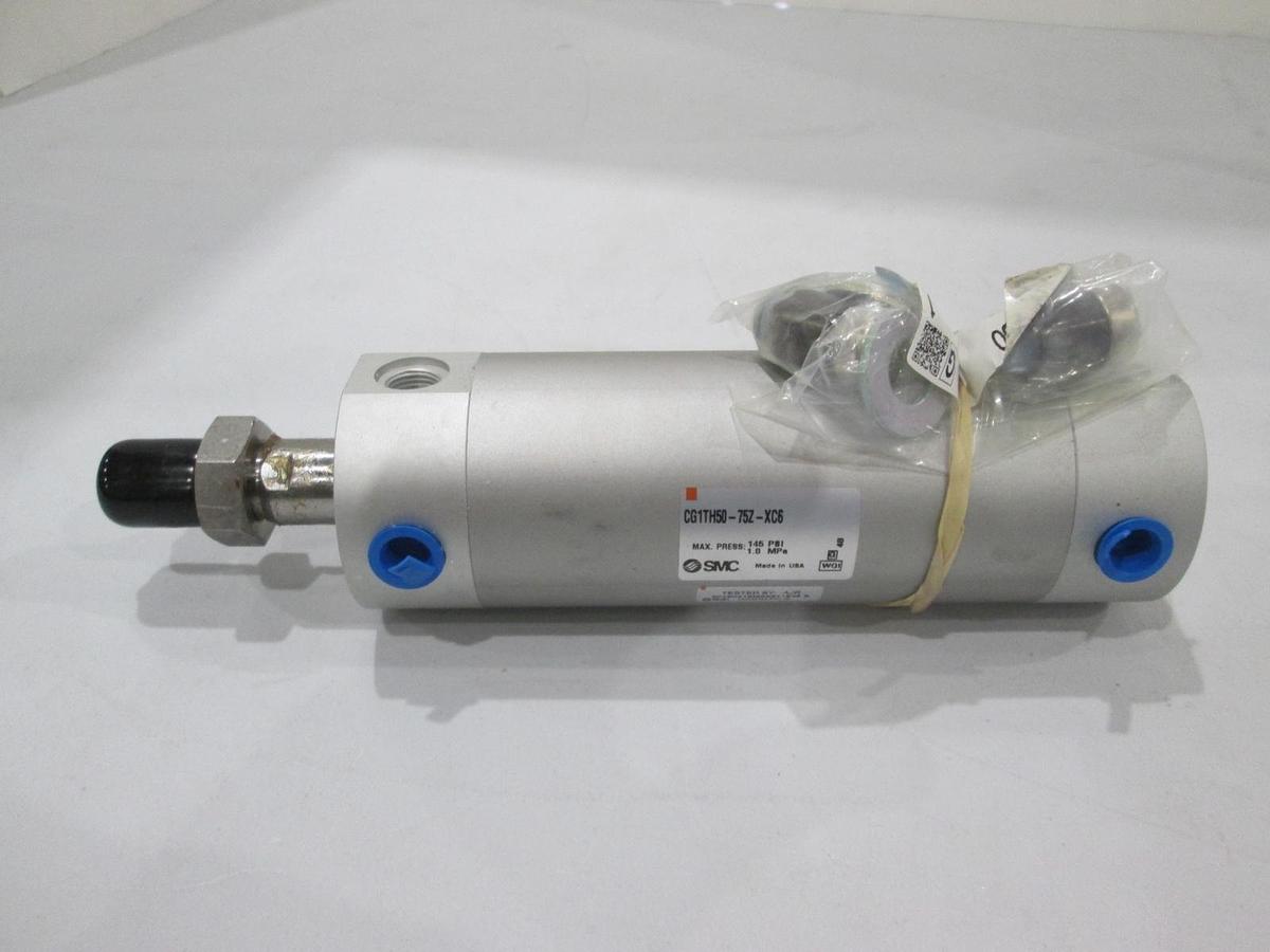 Used SMC, CG1TH50-75Z-XC6, Double Acting Air Cylinder w/ CG-T050, New