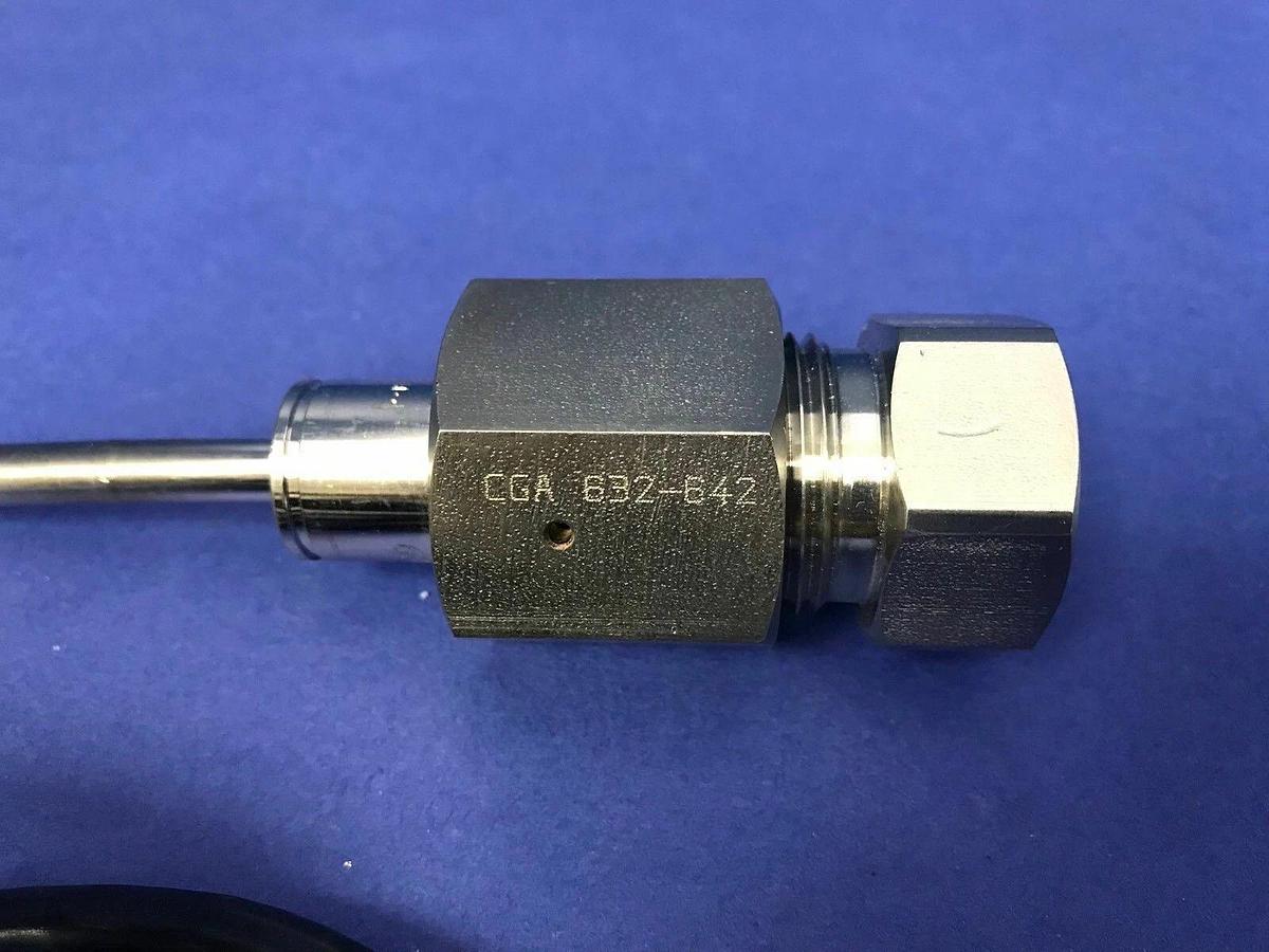 Used Cylinder Lead Pigtail for H.P. Gas Panel w/ CGA 632-642 & NTT205 Transducer