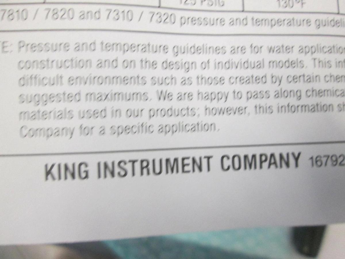 King Instrument, Flowmeter, A-125-7, New