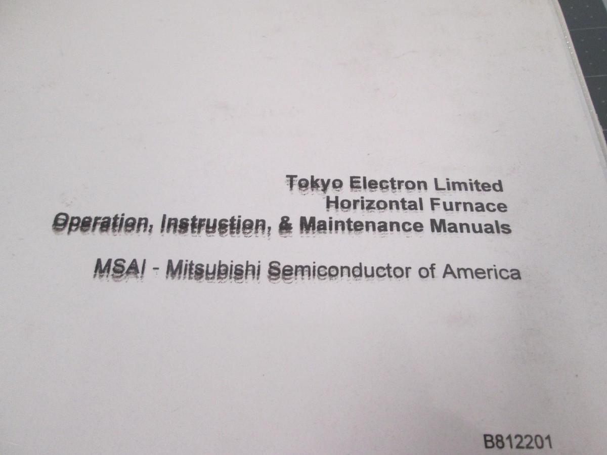 Used TEL Tokyo, Horizontal Furnace Operation, Instruction and Maintenance Manual, Use