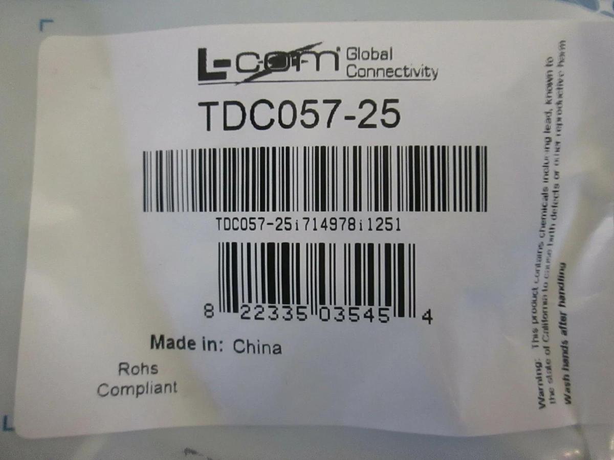 Used L-Com, TDC057-25, Flat Phone Cable, New