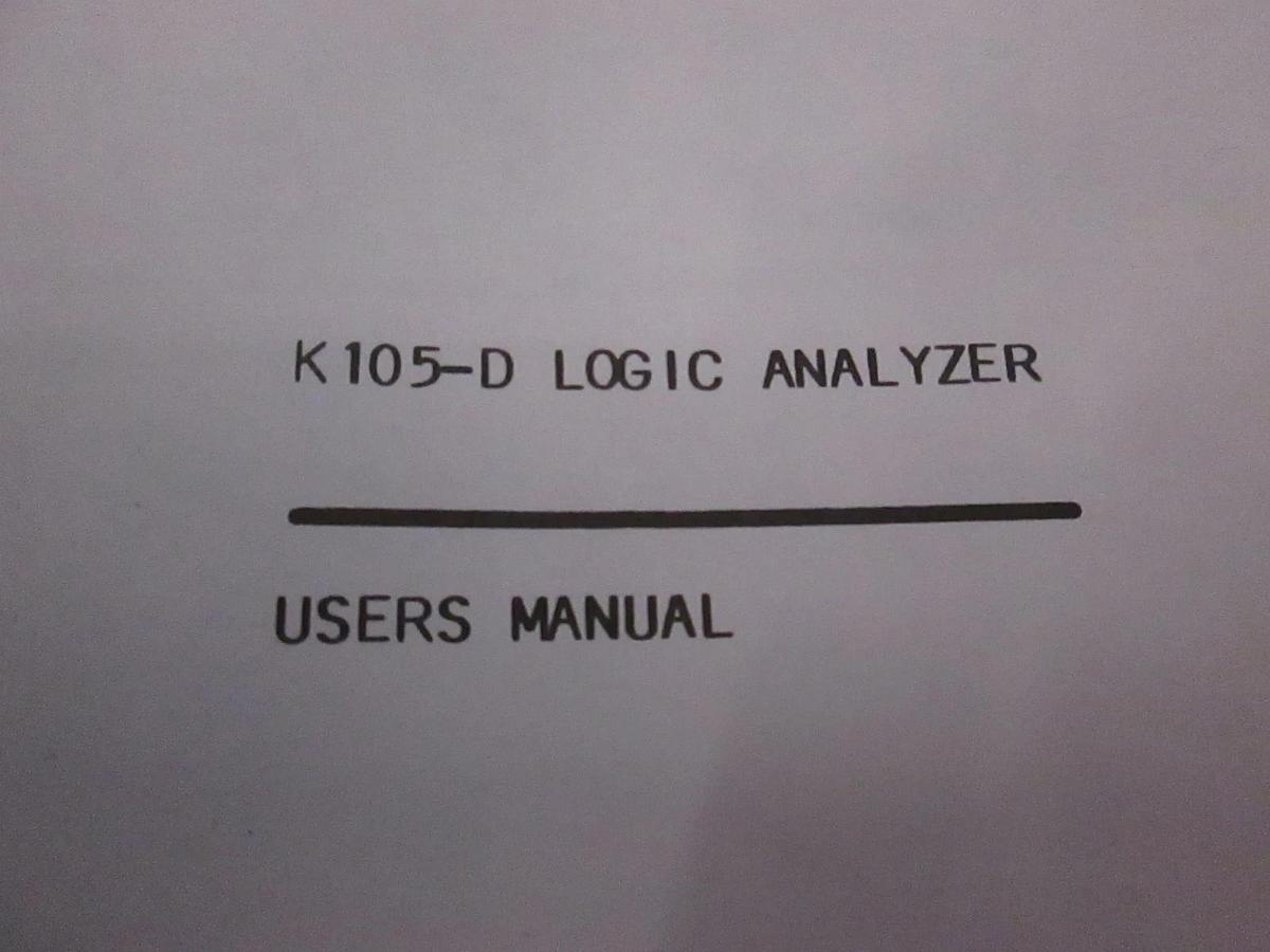 Used Gould K105-D Logic Analyzer User's Manual, Used