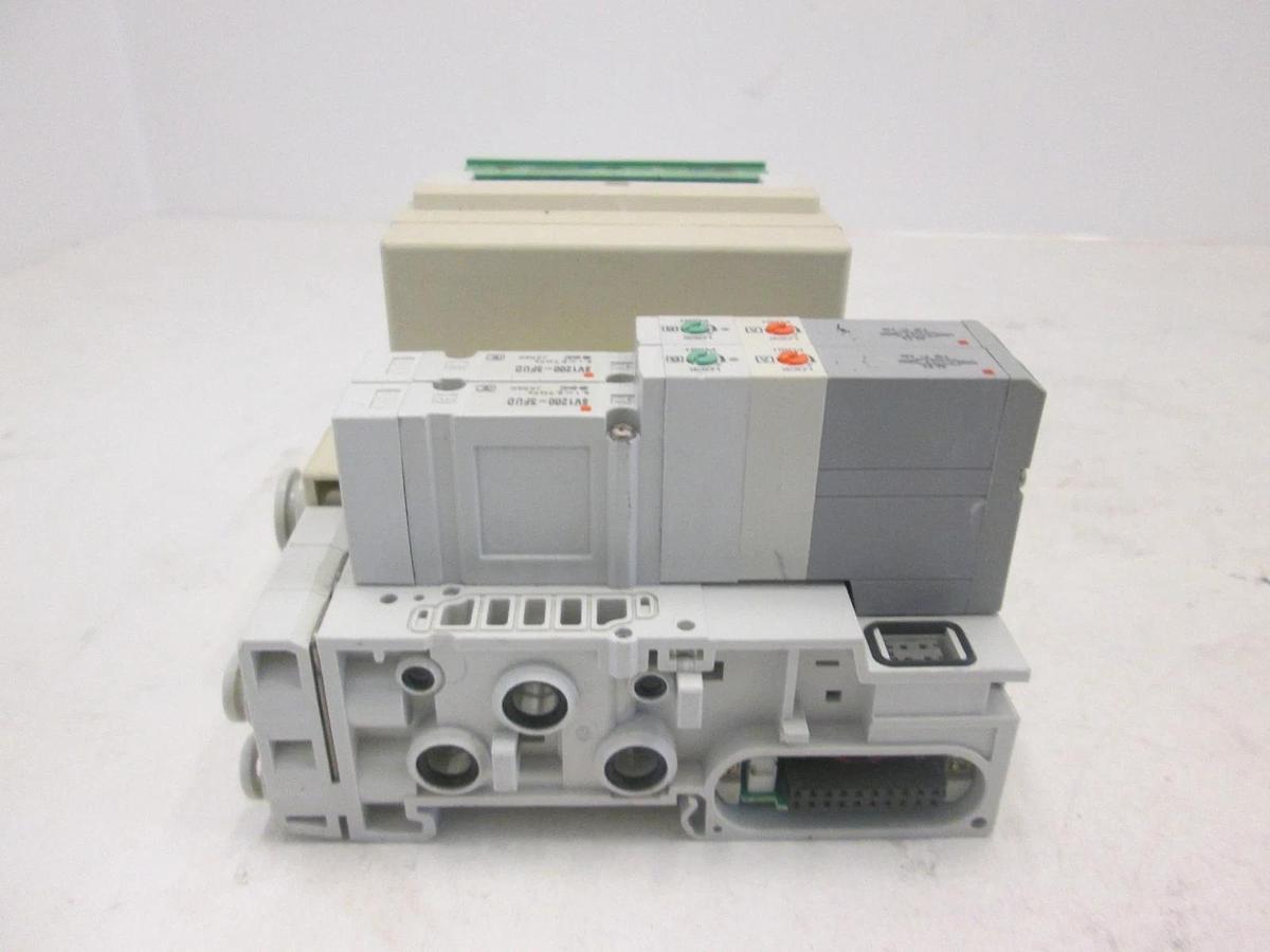 Used SMC, EX120-SDN1, DeviceNet Interface Module Assy w/ 2 Valves, SV1200-5FUD, Used