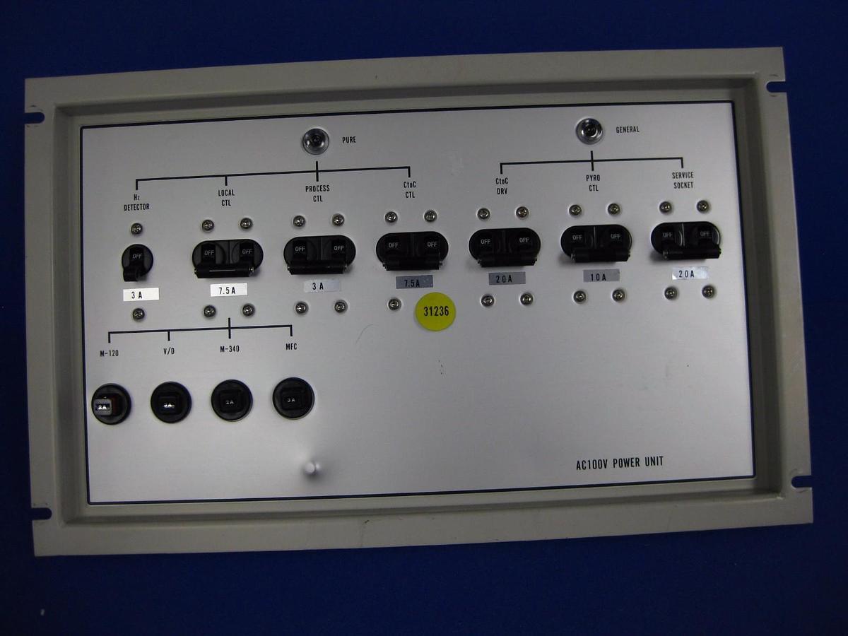 Used TEL (Tokyo Electron Ltd) AC100V Power Unit- Front Panel Only