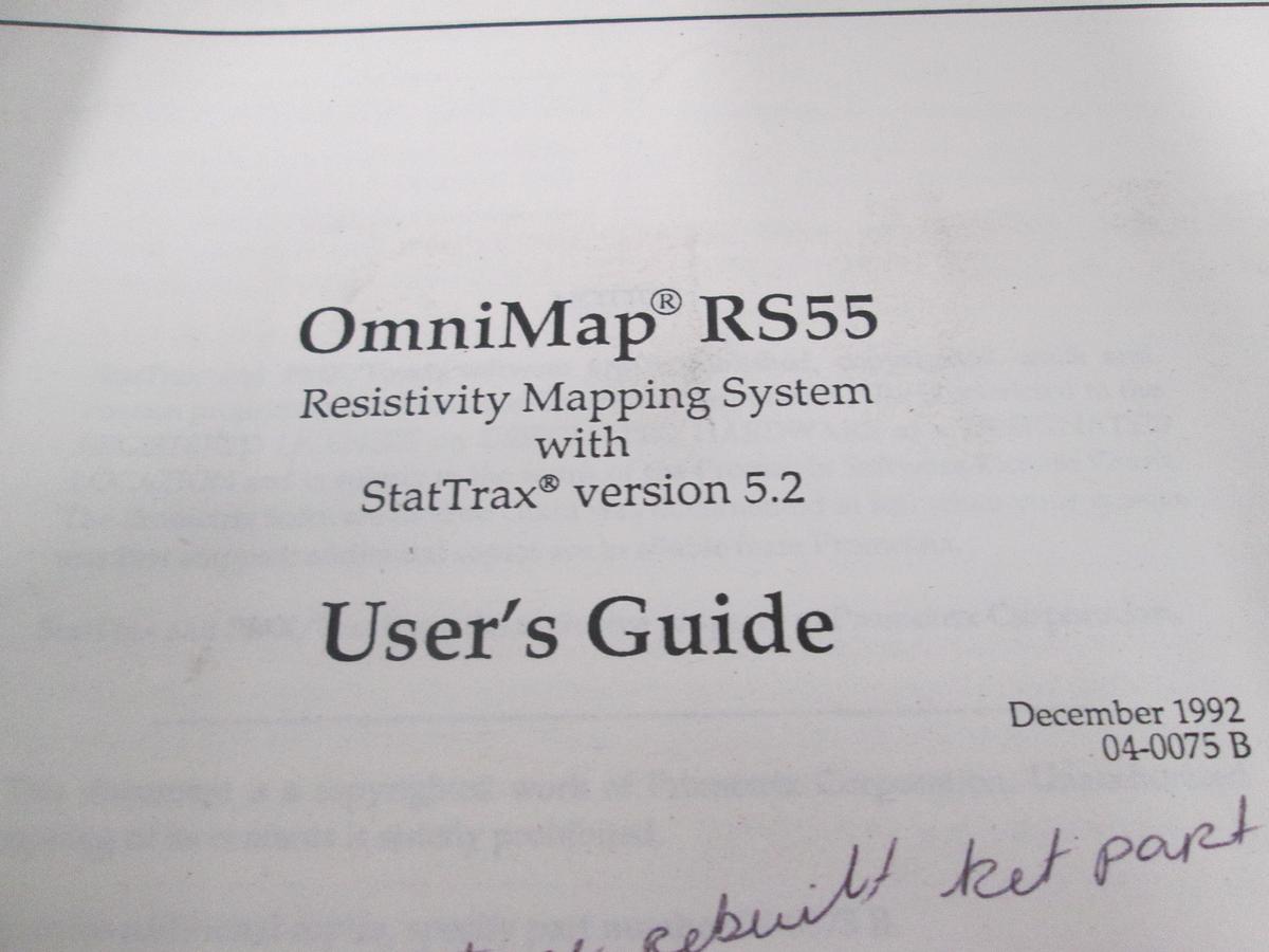 Used Tencore, OmniMap, RS55, User's Guide, Used