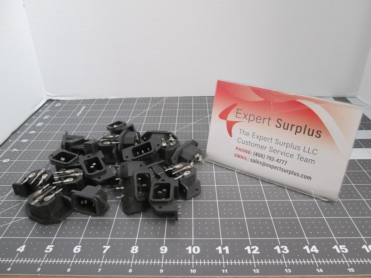 IEC 320 C14 panel-mount male power inlet socket NEW Lot of 20