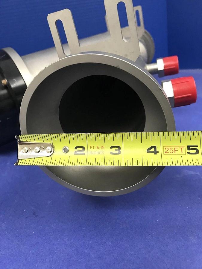 Used MKS HPS 100996194 2-Stage In-Line Vacuum Valve, 3" ISO80 & 102/75 Ball Socket