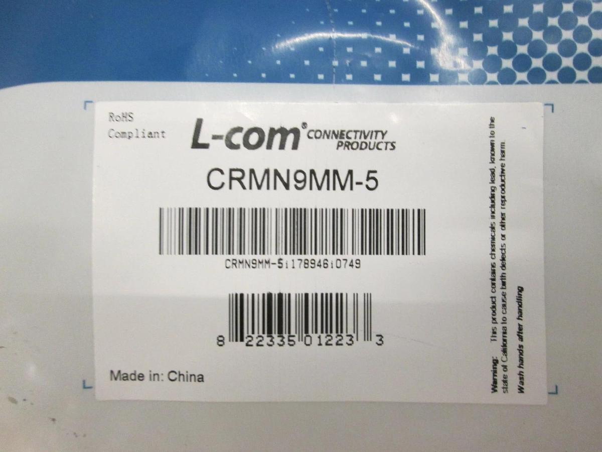 L-Com, CRMN9MM-5, Economy Molded D-Sub Cable, New, Lot of 4