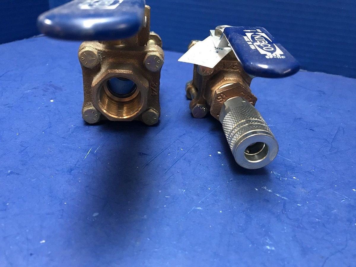 Used NIBCO 3/4" and 1/2" Ball Valve 595-Y-66, Lot of 2 Used
