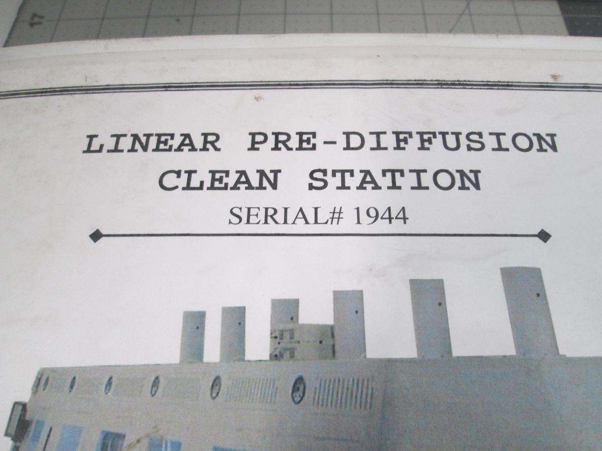 Used Bold Technologies, 1944, Linear Pre-Diffusion Clean Station, User Manual, Used