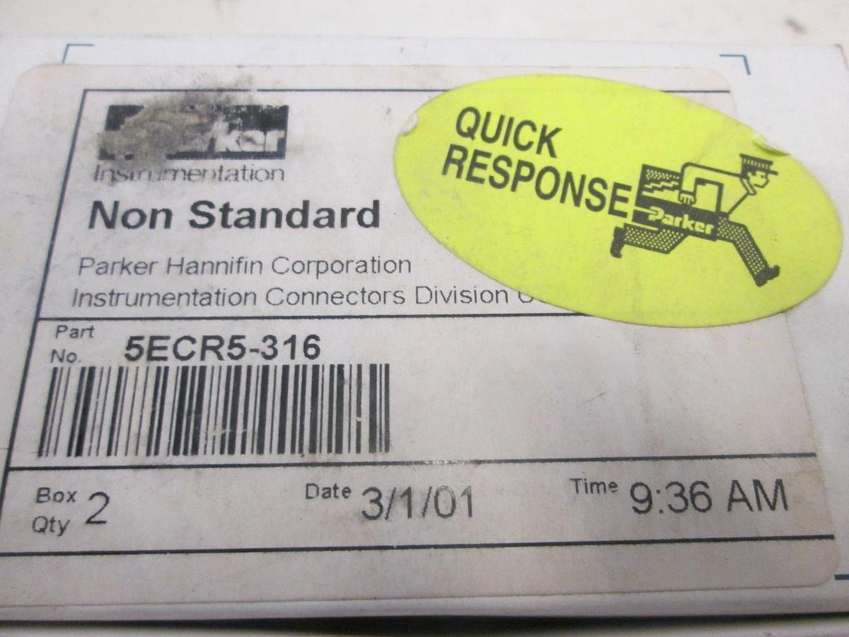 Used Parker, 5ECR5-316, Union Cross, Box of 2, New