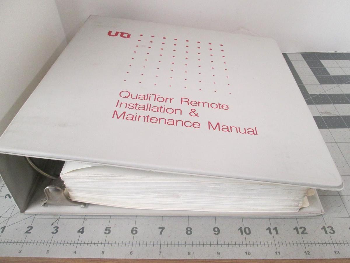 Used UTI, QualiTorr Remote, Installation and Maintenance Manual, Used
