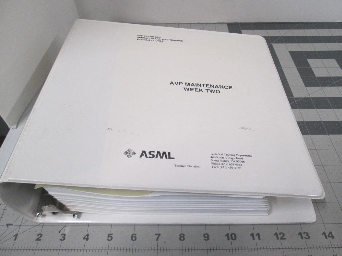 Used ASML, AVP Series 8000, Operation and Maintenance Course, Week Two, Used