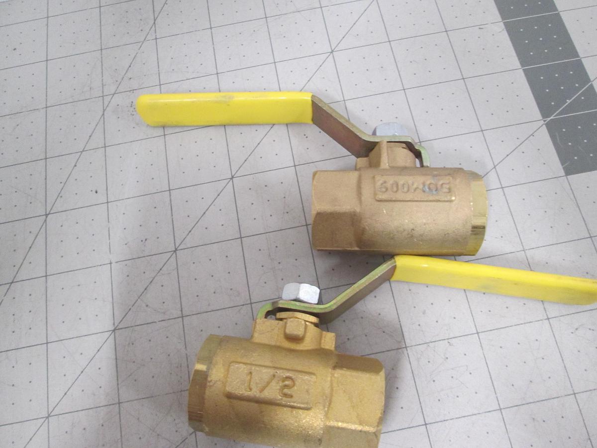 Parker, 1/2" Brass Ball Valve, 600 WOG, Full Port NPT, Lot of 2,NEW