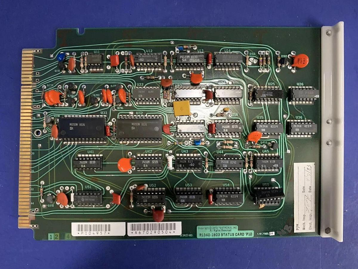 Used Tektronix R1340-1803 Status Card P10, 670-2905-04 PCB Assy, Used