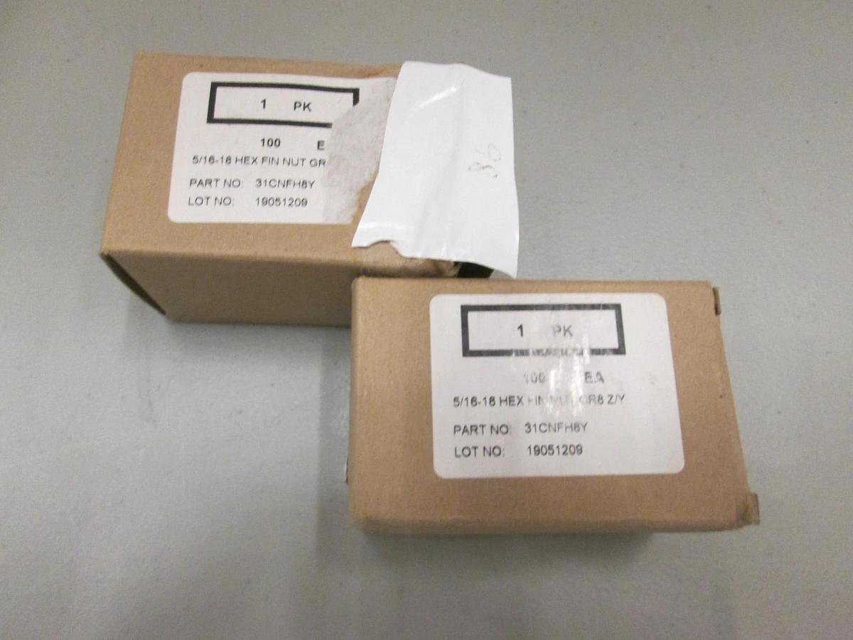 31CNFH8Y, 5/16- 18 Grade 8 Coarse Thread Finished Hex Nut Zinc Yllw, Lot of 200