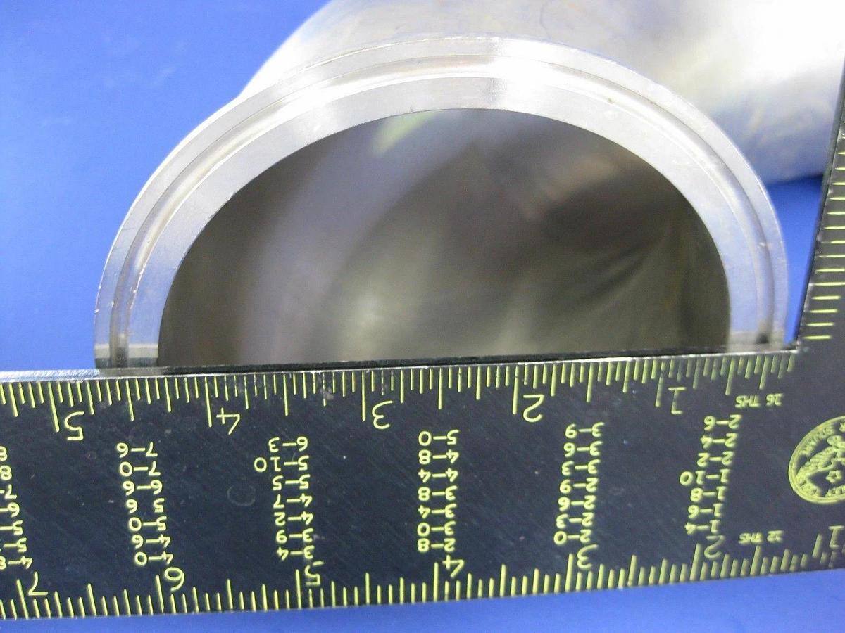 Used Stainless Steel 90° Elbow Vacuum Fitting with 4" Sanitary Flange, Used