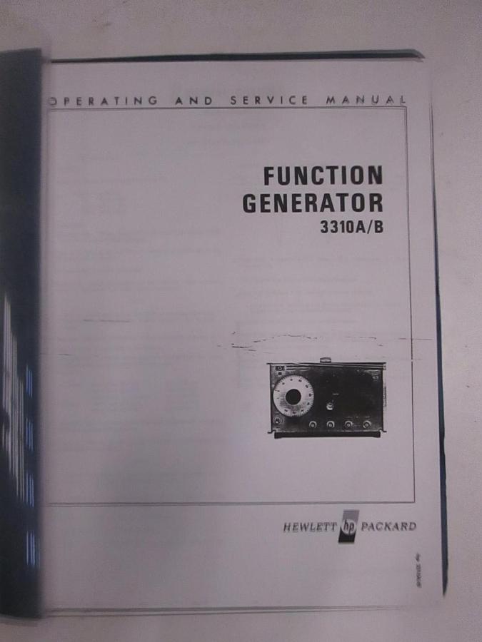 Used HP 3310A/B Function Generator, Operating and Service Manual, Used