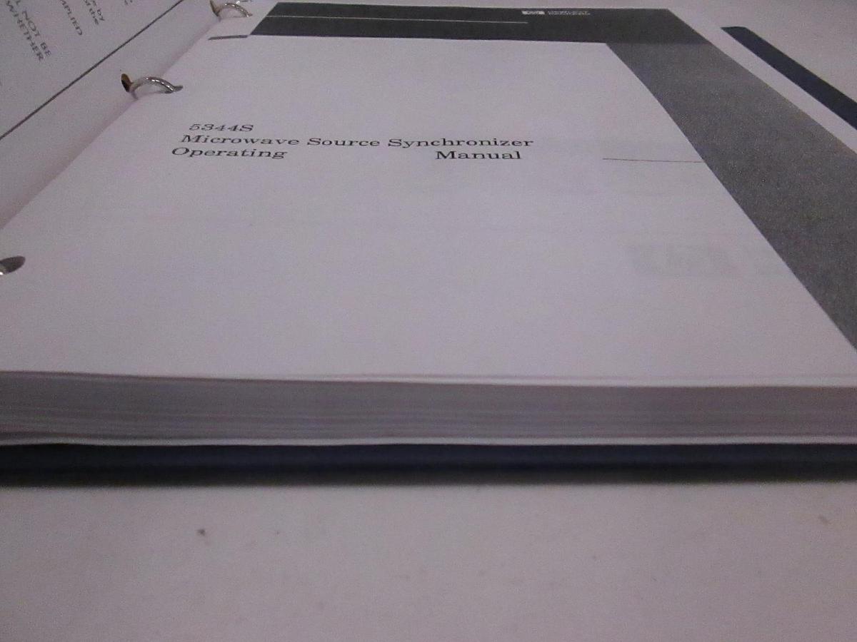 Used HP Model 5344S Microwave Source Synchronizer Operating Manual, Used