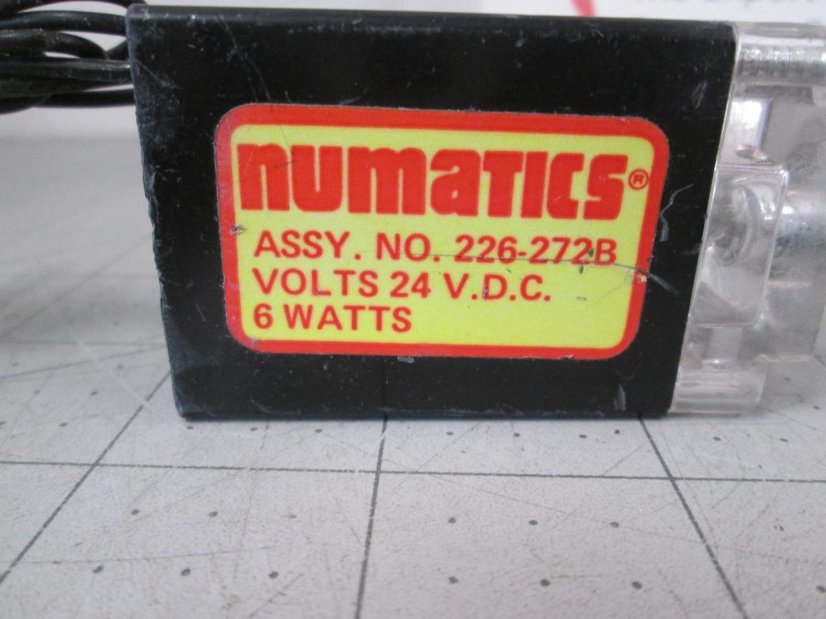 Used Numatics, 226-272B, Soleniod Coil 24VDC 6W 2-Wire 15" Leads Idustrial
