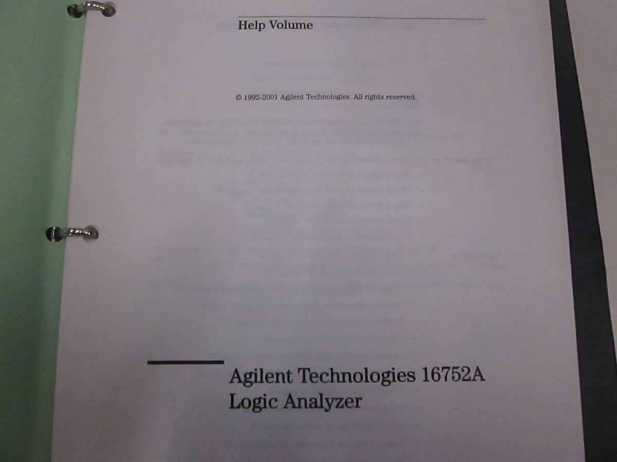 Used Agilent Technologies Model 16752A Logic Analyzer Help Volume, Used