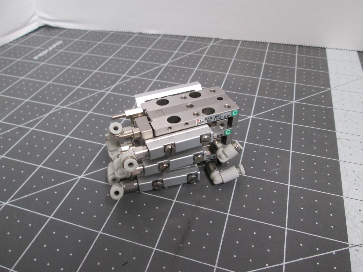 Used SMC 11-MXJ6-10CP Air Slide Table Lot of 3 Cleanroom Pneumatic Guided Actuator