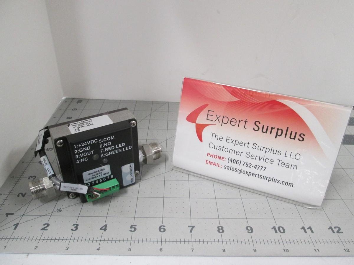 Used Proteus Industries, 9804SN1P3, Fluid Flow Switch, 24V, 30mA, Used