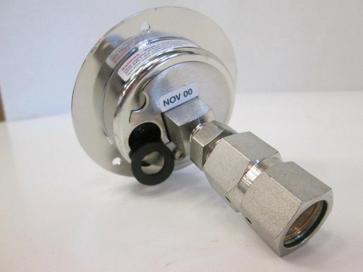 Used Millipore Pressure Gauge 0-60psi, 1/4" FVCR, Used