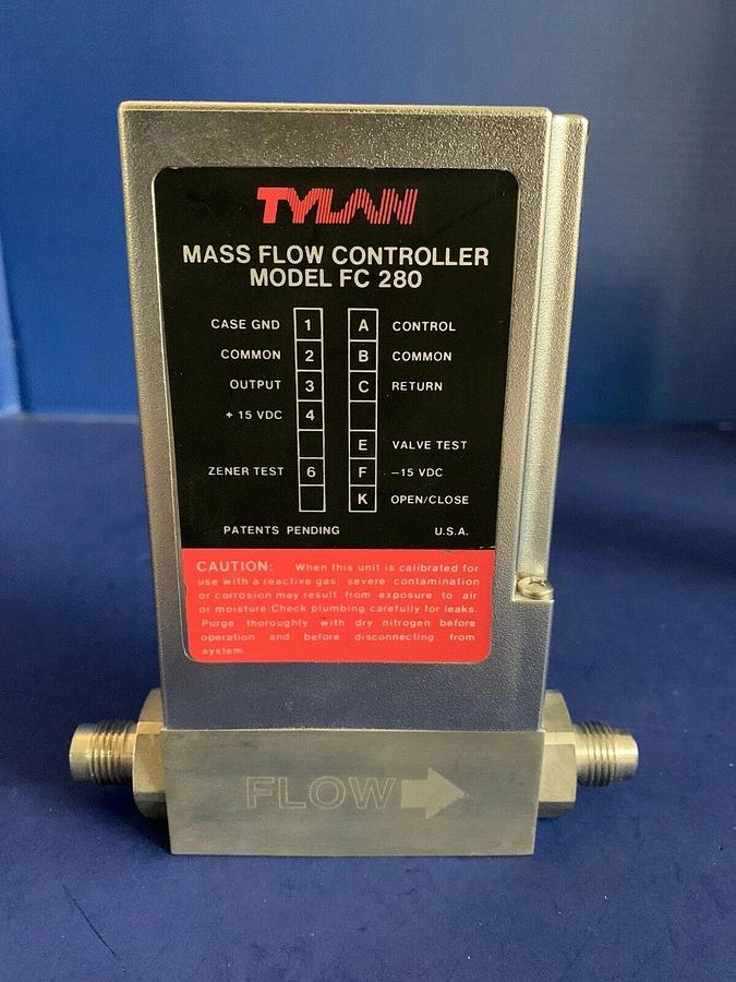 Used Tylan FC-280KZ Mass Flow Controller, 500 SCCM, HCL, 1/4" MVCR , Used