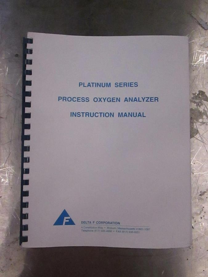 Used Delta F Platinum Series Process Oxygen Analyzer Instruction Manual,99000001 Used