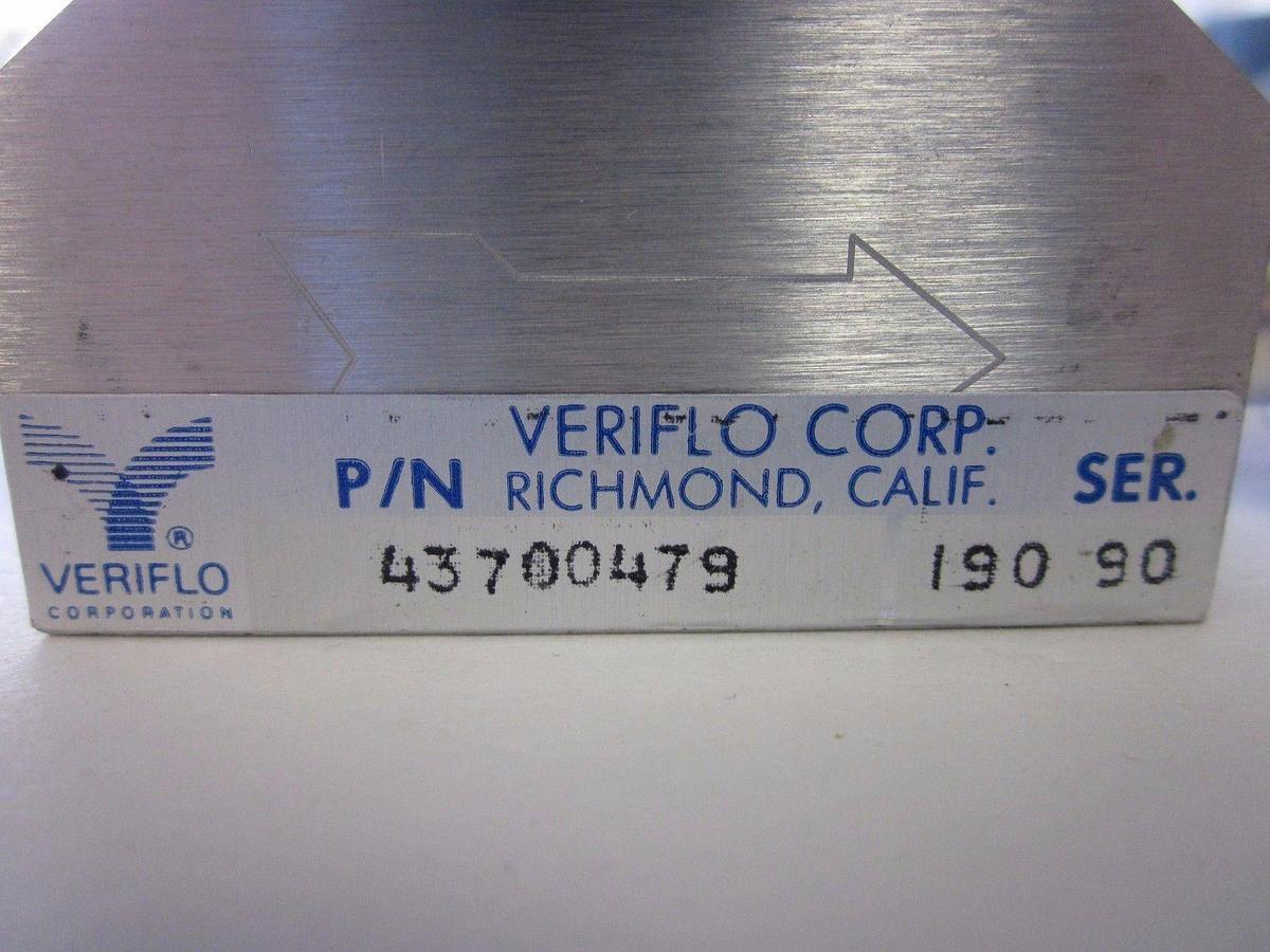Used Veriflo 43700479 High Flow Valve, High Purity, 1/2"Tube x 1/2"FVCR, 250 psi